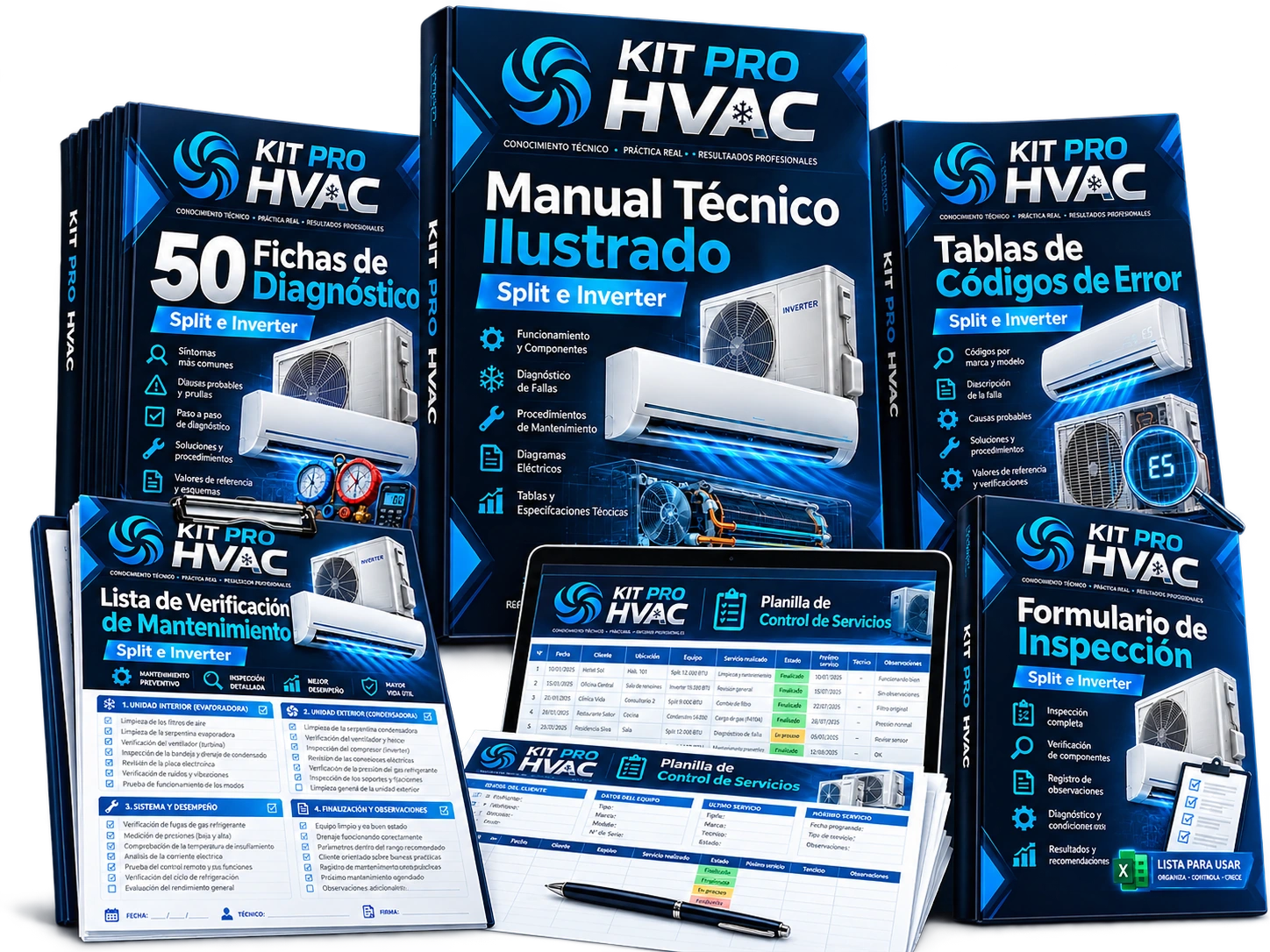 KIT PRO HVAC completo con los seis materiales digitales